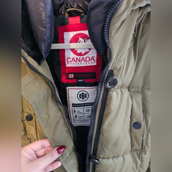 Long Lightweight Olive Winter Jacket - Picture 4 of 4